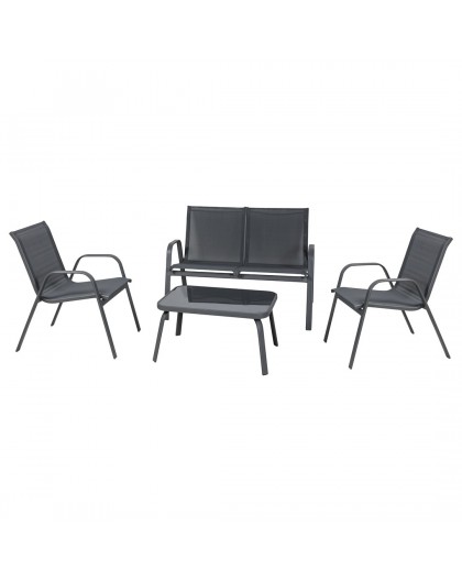 Garden furniture set RIVET black