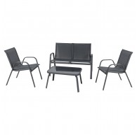 Garden furniture set RIVET black