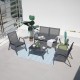 Garden furniture set RIVET black