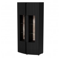 Cama 2D display cabinet MICHELLE 86x35-47xH180 black/viking oak