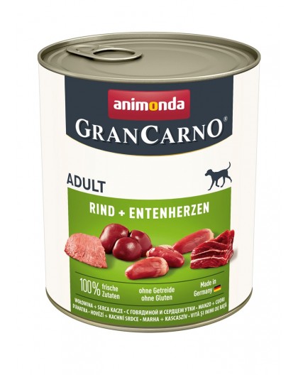 ANIMONDA GranCarno Adult Beef and duck hearts - wet dog food - 400g