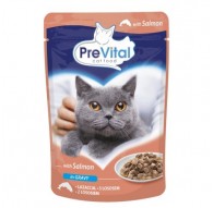 PREVITAL Лосось в соусе - влажный корм для кошек - 100 г