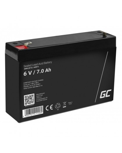 Green Cell AGM12 industrial rechargeable battery Sealed Lead Acid (VRLA) 7000 mAh 6 V
