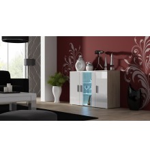 Cama sideboard 120 cm SOHO S7 sonoma oak/white gloss