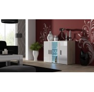 Cama sideboard 120 cm SOHO S7 sonoma oak/white gloss