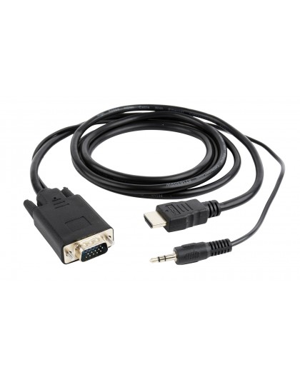 Gembird A-HDMI-VGA-03-10 video cable adapter 3 m HDMI + 3.5mm VGA (D-Sub) Black