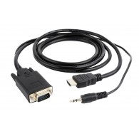 Gembird A-HDMI-VGA-03-10 video cable adapter 3 m HDMI + 3.5mm VGA (D-Sub) Black