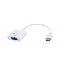 Savio CL-27B video cable adapter 0.1 m HDMI Type A (Standard) VGA (D-Sub) White