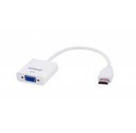 Savio CL-27B video cable adapter 0.1 m HDMI Type A (Standard) VGA (D-Sub) White