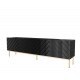 ABETO RTV cabinet on golden steel frame 200x42x60 black/gloss black