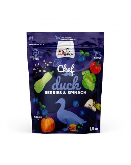 SYTA MICHA Chef Duck, berries and spinach - dry dog food - 1,5kg