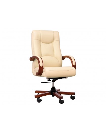 LIDER cream leather armchair