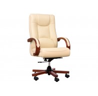 LIDER cream leather armchair
