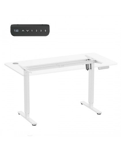 Ergo Office electric adjustable height desk, max height 1160mm, max - 80 kg, without top for standing and sitting work, white, E