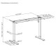 Ergo Office electric adjustable height desk, max height 1160mm, max - 80 kg, without top for standing and sitting work, white, E