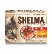 SHELMA with turkey, duck, chicken and beef in sauce - wet cat food - 12x85g