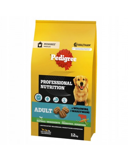 PEDIGREE Professional Nutrition Adult with beef and vegetables, medium and large breeds - dry dog food - 12 kg