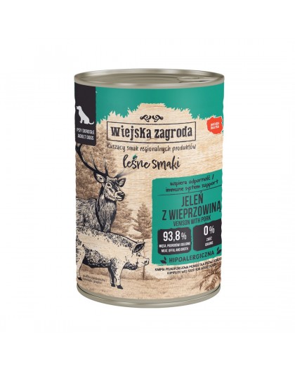 WIEJSKA ZAGRODA Forest Flavours Venison with pork - wet dog food - 400g