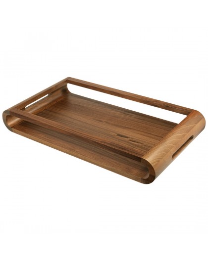 ARTELEGNO VASD Double-sided walnut wood tray 27 x 49 cm