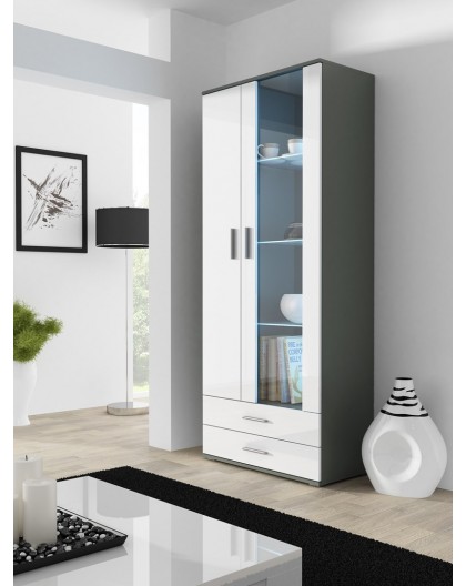 Cama display cabinet SOHO S6 2D2S grey/white gloss