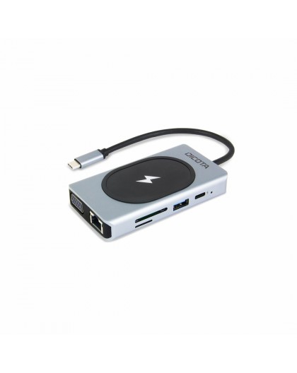 DICOTA D32059 interface hub USB Type-C Black, Silver