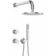 Concealed shower set with overhead shower