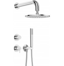 Concealed shower set with overhead shower