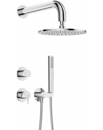 Concealed shower set with overhead shower