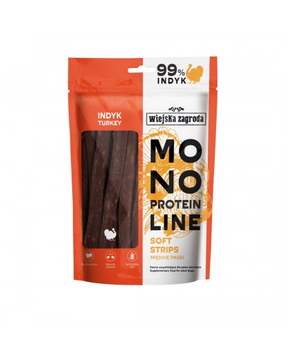 WIEJSKA ZAGRODA Monoprotein line Soft strips Turkey - dog treat - 100g