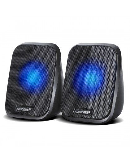 Audiocore AC835 2.0 Stereo Speakers With LED Backlighting For PC Laptop Smartphone