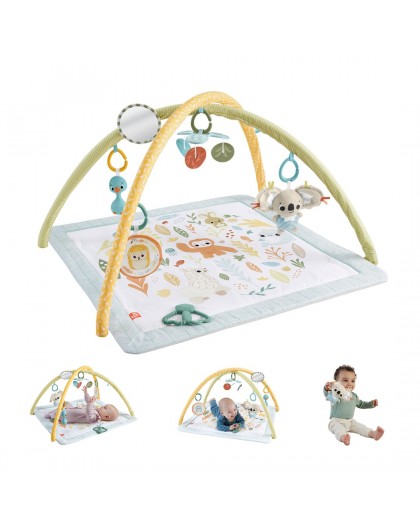 Fisher-Price Simply Senses Newborn Gym Baby Activity Mat with 6 Sensory Toys