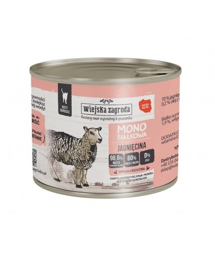WIEJSKA ZAGRODA Lamb monoprotein wet cat food - 200g