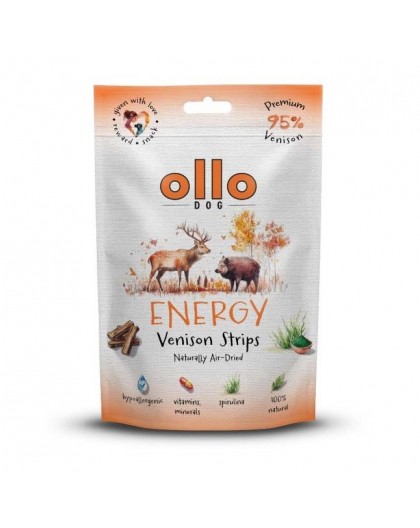 OLLO Air-Dried Energy Venison strips - dog treat - 80g
