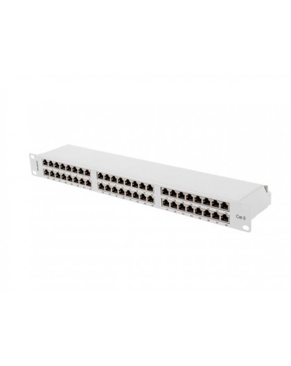 PATCH PANEL 48 PORT 1U 19" CAT6 FTP SHIELDED GRAY LANBERG