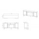 JUTA EF chest of drawers + electric fireplace 202x39.5x85 black + linol calabria