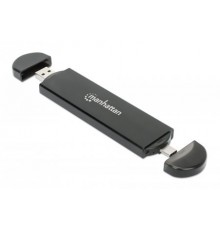 Manhattan M.2 NVMe and SATA SSD Enclosure, USB-C & USB-A Male Connection, Up to 10 Gbps (USB 3.2 Gen2 aka USB 3.1), For 2230/224