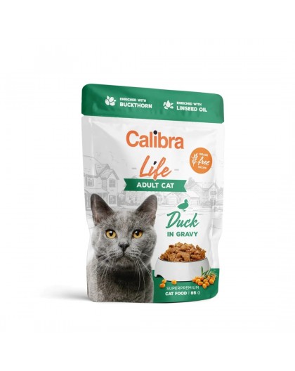 CALIBRA Cat Life Adult Duck in gravy - wet cat food - 85g