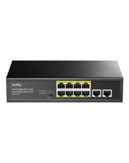Cudy GS1010P network switch Gigabit Ethernet (10/100/1000) Power over Ethernet (PoE) Desktop/Wall-Mounting Black