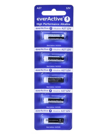 5 x alkaline batteries everActive 27A 12V- blister 5 pcs.