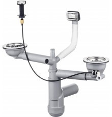 Siphon for 1.5- and 2-bowl granite sink - Space-Saver