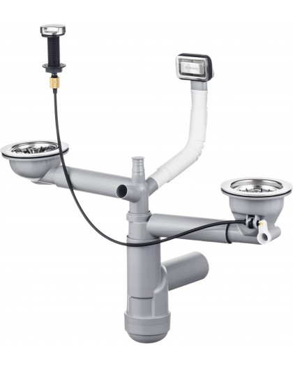 Siphon for 1.5- and 2-bowl granite sink - Space-Saver