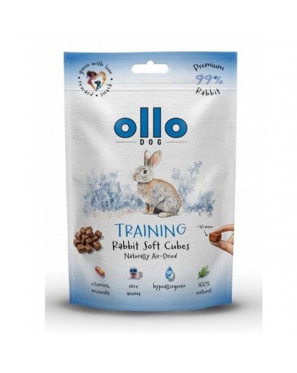 OLLO Air Dried Training Rabbit Cubes - dog treat - 80g