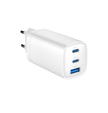 Gembird TA-UC-PDQC65-01-W 3-port 65 W GaN USB PowerDelivery fast charger, white
