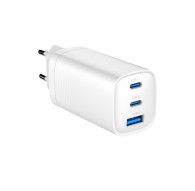 Gembird TA-UC-PDQC65-01-W 3-port 65 W GaN USB PowerDelivery fast charger, white