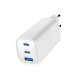 Gembird TA-UC-PDQC65-01-W 3-port 65 W GaN USB PowerDelivery fast charger, white