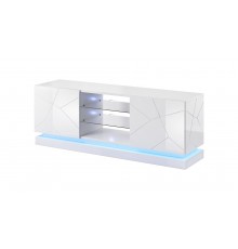 Cama TV cabinet QIU 160 MDF white gloss/white gloss