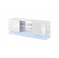 Cama TV cabinet QIU 160 MDF white gloss/white gloss