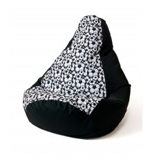 Sako bag pouffe Pear print black-ball L 105 x 80 cm