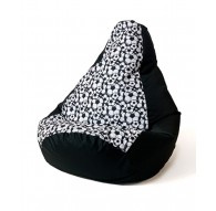 Sako bag pouffe Pear print black-ball L 105 x 80 cm