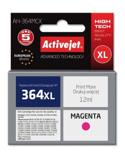 Activejet AH-364MCX Ink (replacement for HP 364XL CB324EE Premium 12 ml magenta)